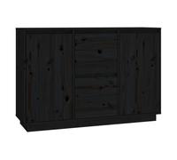 Vidaxl aparador de madera maciza de pino negro 111x34x75 cm