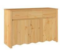 vidaXL Aparador de Madera de Roble Maciza con 3 Puertas y cajones para Almacenamiento en Comedor Estilo Buffet contemporáneo Acabado Pulido Unidad de organización Muebles soluciones
