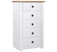 vidaXL Aparador de Madera Maciza Pino Estilo Panamá Blanco 46x40x89 cm
