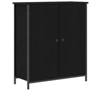 vidaXL Aparador de Madera y Acero Roble Negro 70x30x80 cm