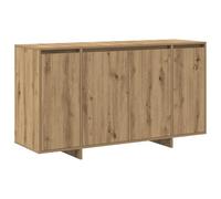 vidaXL Aparador de Roble Artesano para Almacenamiento en Comedor Buffet | Madera Engineered Duradera 3 Puertas 2 Estantes Muebles Interiores Estiloso Diseño Texturizado Contemporáneo Elegante