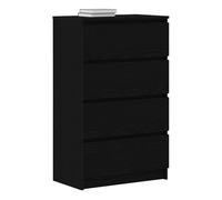 vidaXL Aparador de roble negro - Madera de ingeniería, 60x35x98,5 cm