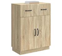 vidaXL Aparador de roble Sonoma 66 x 34,5 x 87 cm, madera de ingeniería, almacenamiento de sala de estar, aparador moderno, gabinete rectangular de buffet, muebles elegantes, muchos para la