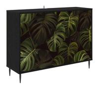 vidaXL Aparador ELBURG Roble Negro 102 x 33 x 76 cm, Mueble de Almacenamiento para Sala y Comedor, aparador Rectangular, solución Moderna y Amplia para el hogar