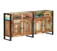 vidaXL Aparador Entrada Acento Pasillo Vestíbulo Recibidor Auxiliar Decoración Hogar Casa Escritorio Mueble de Madera Maciza Reciclada 172x35x80 cm