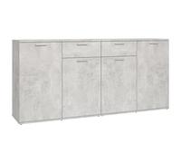 vidaXL Aparador Entrada Acento Pasillo Vestíbulo Recibidor Auxiliar Decoración Hogar Casa Escritorio Mueble de Contrachapada Gris Hormigón 160x36x75cm
