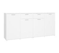 vidaXL Aparador Entrada Acento Pasillo Vestíbulo Recibidor Auxiliar Decoración Hogar Casa Escritorio Mueble de Contrachapada Blanco 160x36x75 cm