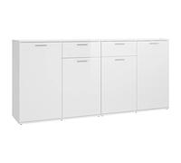 vidaXL Aparador Entrada Acento Pasillo Vestíbulo Recibidor Auxiliar Decoración Hogar Casa Escritorio Mueble Contrachapada Blanco Brillante 160x36x75cm