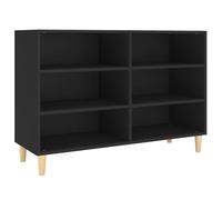 vidaXL Aparador Entrada Acento Pasillo Vestíbulo Recibidor Auxiliar Decoración Hogar Casa Escritorio Mueble de Contrachapada Negro 103,5x35x70 cm