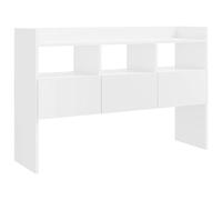 vidaXL Aparador Entrada Acento Pasillo Vestíbulo Recibidor Auxiliar Decoración Hogar Casa Escritorio Mueble Contrachapada Blanco Brillante 105x30x70cm