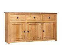 vidaXL Aparador Estilo Panamá Mobiliario Hogar Duradero Robusto Resistente Práctico Funcional Elegante Moderno Útil 135x40x80cm Madera Maciza Pino