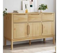 vidaXL Aparador Floro Madera maciza de pino Marrón cera 114x43x74 cm
