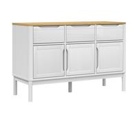 vidaXL Aparador Floro - Madera maciza de pino blanco 114x43x74 cm
