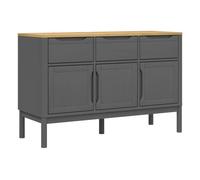 Vidaxl aparador floro madera maciza de pino gris 114x43x74 cm
