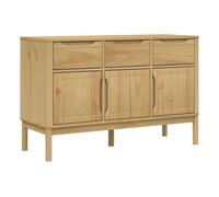 vidaXL Aparador Floro Madera maciza de pino Marrón cera 114x43x74 cm