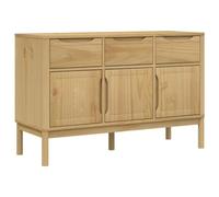 vidaXL Aparador Floro Madera Maciza de Pino marrón Cera 114x43x74 cm, Armario de Almacenamiento, Armario aparador, Armario de Pasillo, Buffet