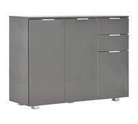 Vidaxl aparador gris brillante 107x35x80,5 cm