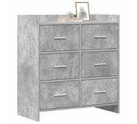 vidaXL Aparador Gris Hormigón 75 x 33 x 80 cm Madera de ingeniería,