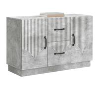vidaXL Aparador Gris Hormigón 89 x 34,5 x 57 cm Madera de Ingeniería, Soluciones de Almacenamiento para la Sala, Aparador Moderno, Gran Armario para Estantes, Muebles Funcionales