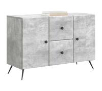 vidaXL Aparador Gris Hormigón 89 x 34,5 x 60 cm Madera de Ingeniería, Salón, aparador Rectangular Moderno, Buffet Amplio, Organizador Ajustable, Cabinet versátil, solución estilosa