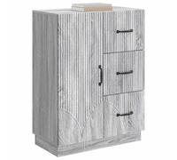 vidaXL Aparador Sonoma gris 66 x 34,5 x 87 cm de madera para salón, armario moderno, unidad de almacenamiento versátil, buffet rectangular, solución organizadora para comedor, muebles funcionales