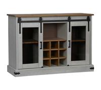 vidaXL Aparador Halden 2 Puertas correderas Blanco 112x40x80 cm, Armario de almacenaje, Mueble aparador, Mueble de Pasillo, Mueble Buffet