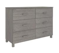 Vidaxl aparador hamar madera maciza de pino gris claro 113x40x80 cm