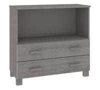 Vidaxl aparador hamar madera maciza de pino gris claro 85x35x80 cm