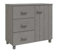 Vidaxl aparador hamar madera maciza de pino gris claro 90x40x80 cm