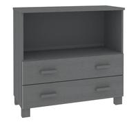 Vidaxl aparador hamar madera maciza pino gris oscuro 85x35x80 cm