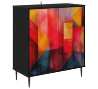 vidaXL Aparador HEESCH Roble Negro 69 x 33 x 76 cm, Aparador Rectangular Moderno, Unidad de Almacenamiento Elegante para Sala y Comedor, solución Funcional para el hogar