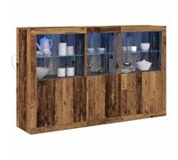 vidaXL Aparador LED Madera Vieja 162 x 37 x 100 cm, Almacenamiento Moderno para Comedor, aparador LED Rectangular, Elegante Mueble, estantería práctica, diseño contemporáneo