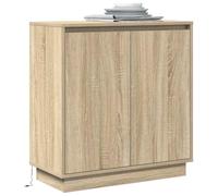 vidaXL Aparador LED Roble Sonoma 71 x 34,5 x 75 cm, Almacenaje para Comedor, Aparador Rectangular Moderno, Mueble Duradero con Luz Ambiental USB