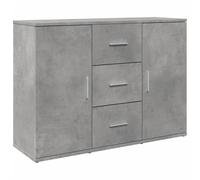 vidaXL Aparador Madera de ingeniería Gris hormigón 90,5x29,5x65 cm, Armario de almacenaje, Mueble aparador, Mueble de almacenaje de Cocina, bufé