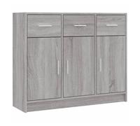 vidaXL Aparador Madera de ingeniería Gris Sonoma 91x28x75 cm, Armario de almacenaje, Mueble aparador, Mueble de almacenaje de Cocina, bufé