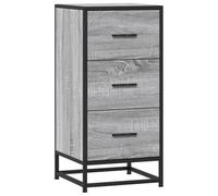 vidaXL Aparador Madera ingeniería y Metal Gris Sonoma 35,5x35x76 cm, Armario de almacenaje, Mueble aparador, Muebles de Cocina, Armario bufé