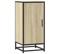 vidaXL Aparador Madera ingeniería y Metal Roble Sonoma 35,5x35x76 cm, Armario de almacenaje, Mueble aparador, Muebles de Cocina, Armario bufé