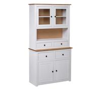 vidaXL Aparador Estilo Panamá Range Hogar Habitación Dormitorio Muebles Mobiliario Bricolaje Decoración 93x40,5x180 cm Blanco Madera Pino Maciza