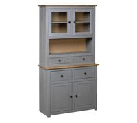 Vidaxl aparador madera maciza pino estilo panamá gris 93x40,5x180 cm