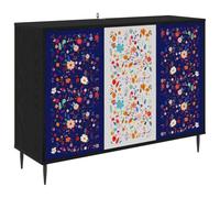 vidaXL Aparador Mainz Roble Negro 102 x 33 x 76 cm, Mueble de Almacenamiento para Sala y Comedor, aparador Rectangular, solución Moderna y Amplia para el hogar