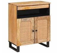 vidaXL Aparador Marrón 60 x 33 x 75 cm Madera de Mango Maciza, Mesa de Comedor con Estilo, Aparador Rectangular, Mueble de Almacenaje de Madera, Solución Moderna en Casa