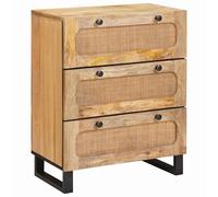 vidaXL Aparador Marrón 60 x 33 x 75 cm Madera de mango , Mueble de almacenamiento moderno para , elegante aparador, decorativo y chic para organizar tu hogar
