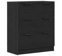 vidaXL Aparador Moderno de Roble Negro 3 Cajones | Elegante Unidad de Almacenamiento de Madera Elaborada para Sala de Estar y Organización del Hogar