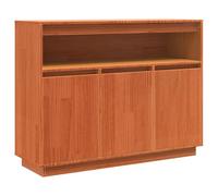 vidaXL Aparador Moderno en Color marrón Encerado, Hecho de Madera de Pino sólido. Medidas: 104.5 x 34 x 80 cm Guardar Cosas en el salón o Comedor. Tiene Puertas alineadas y Tiradores i