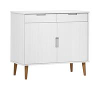 Vidaxl aparador molde madera maciza de pino blanca 90x40x80 cm