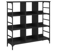 vidaXL Aparador, Mueble de Almacenaje con Patas Ajustables, Armario Auxiliar Consola, Aparador para Salón, Madera de Ingeniería Negro