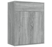 vidaXL Aparador Mueble Salón Sala Armario Almacenaje Flotante Decoración Dormitorio Entrada Estante Cajón Madera Contrachapada Gris Sonoma
