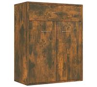 vidaXL Aparador Mueble Salón Sala Armario Almacenaje Flotante Dormitorio Entrada Estante Cajón Madera Contrachapada Color Roble Ahumado