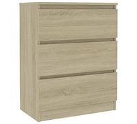 vidaXL Aparador Muebles de Cajones Almacenaje Buffet para Salón Comedor Dormitorio Casa Hogar Oficina de Madera Contrachapada Roble Sonoma 60x35x76 cm