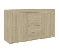vidaXL Aparador Muebles de Cajones Almacenaje Buffet para Salón Comedor Dormitorio Casa Oficina Hogar de Contrachapada Roble Sonoma 120x36x69 cm